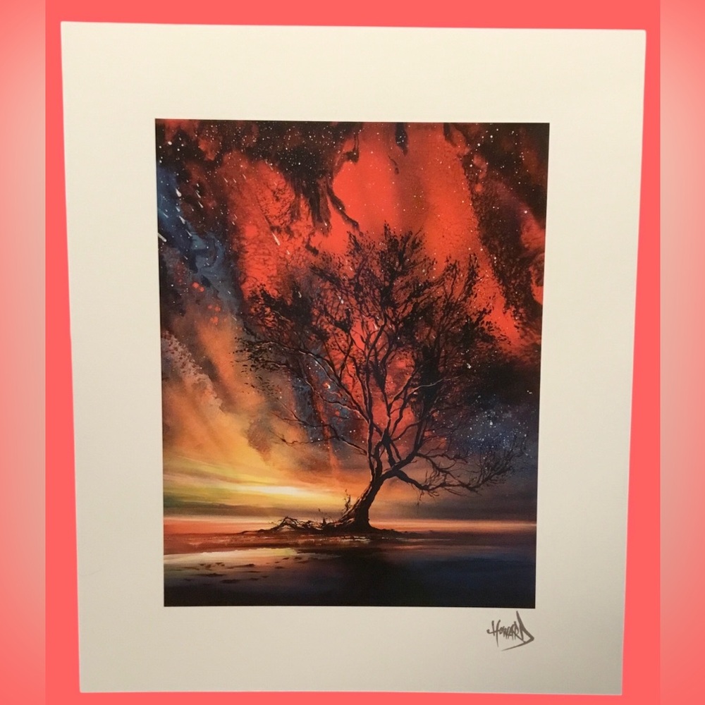 Ashton Howard, Awakening, Tree Sunset Art. Certificate of Authenticity. NEW!